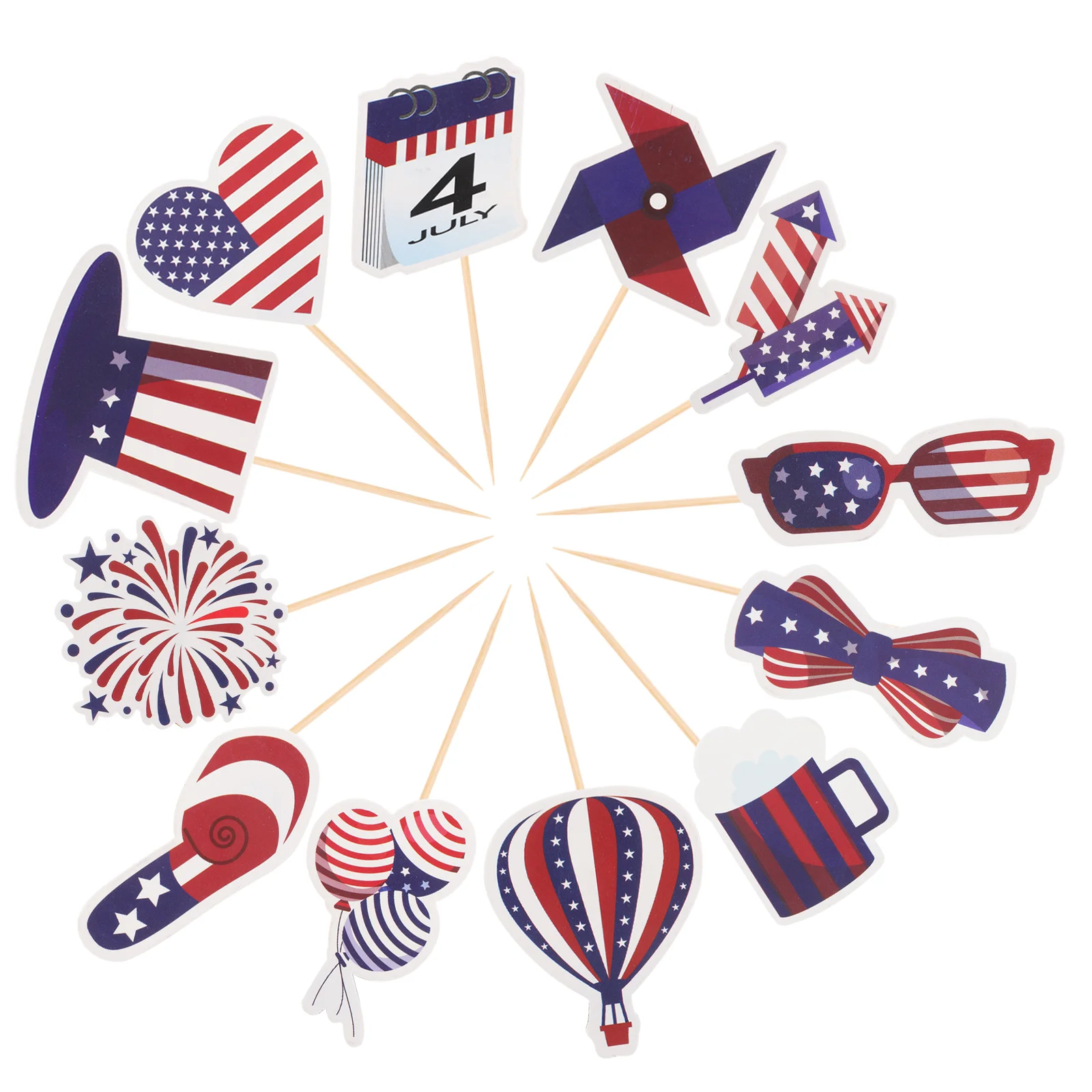 

United States Dessert Toppers Independence Day Pick Cupcake Birthday Decorations