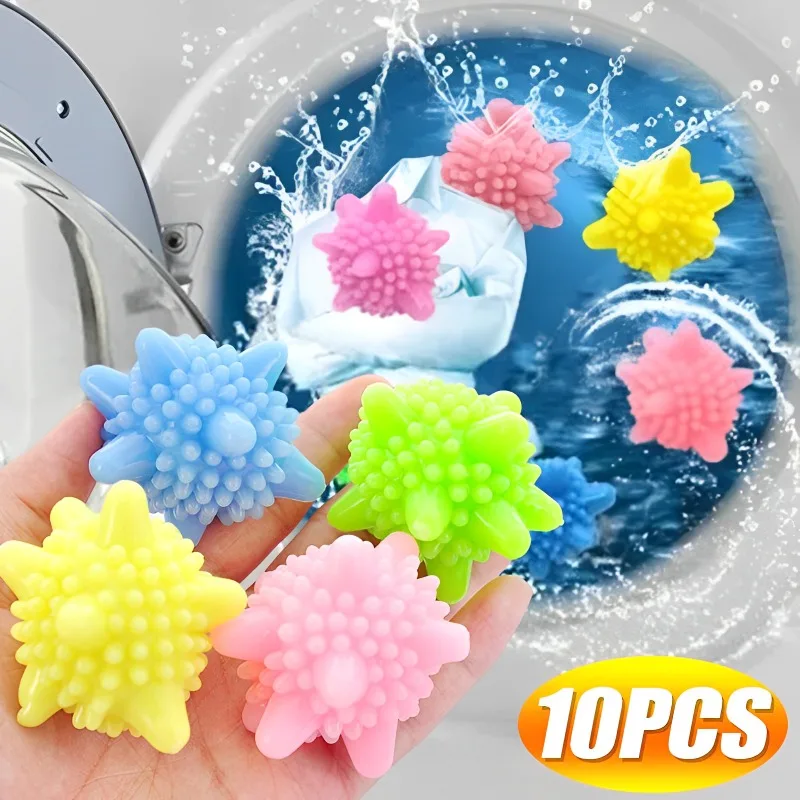 

10/1Pcs Sea Star Solid Cleaning Ball Washing Machine Laundry Balls Decontamination Anti-Tangle Hair Catcher Household Supplies
