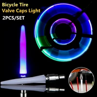 2pcs led bike valve light colorful wheel tyre valve cap motorcycle glowing decoration tire lamp for bicycle valve accessories