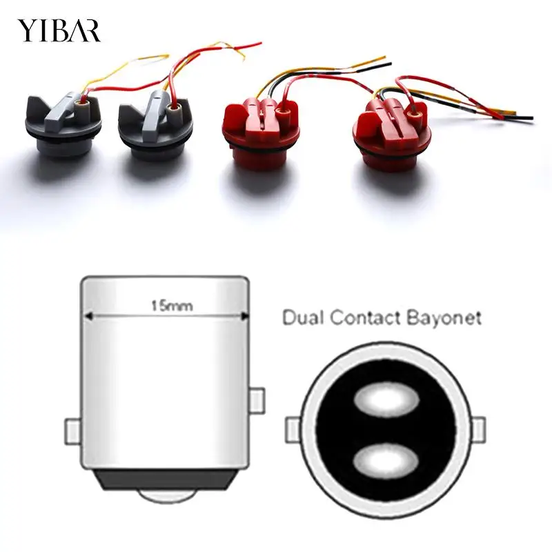 

2Pcs 1157 Bulb Socket BAY 15D Lamp Holder P21/5W Adapter Base Connector For Brake Light Plastic Car Accessories