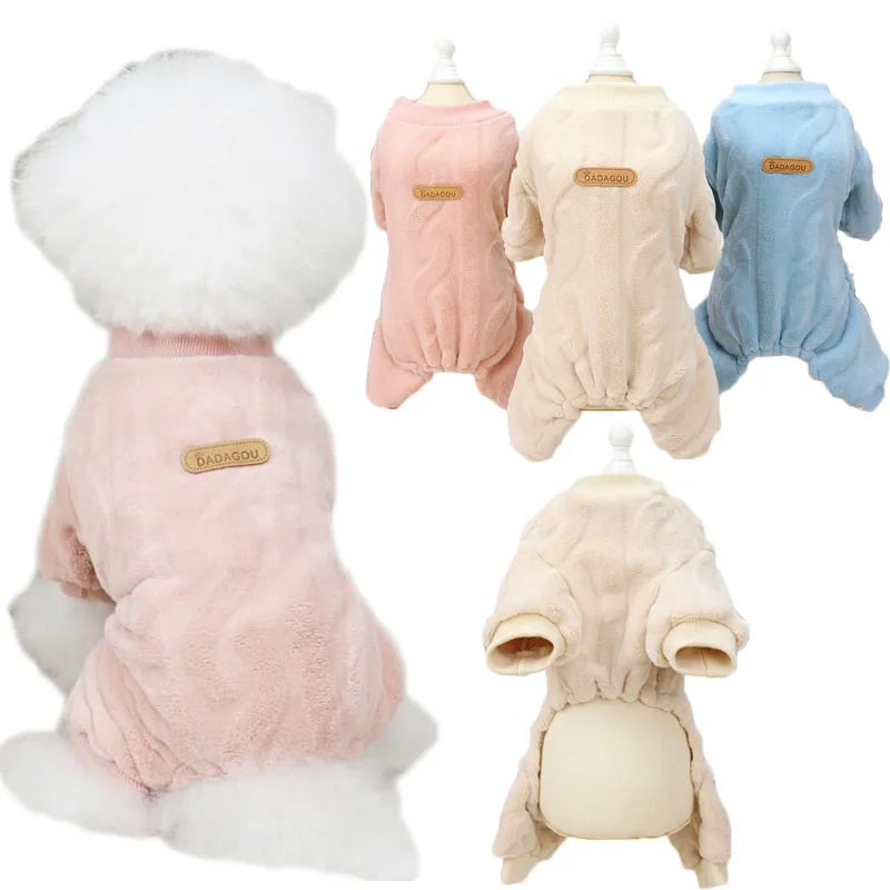 

Fleece Warm Pets Clothes Autumn Winter Dog Jumpsuit Pajamas For Small Dogs Bichon Pomeranian Clothing Puppy Cat Overalls Pijamas