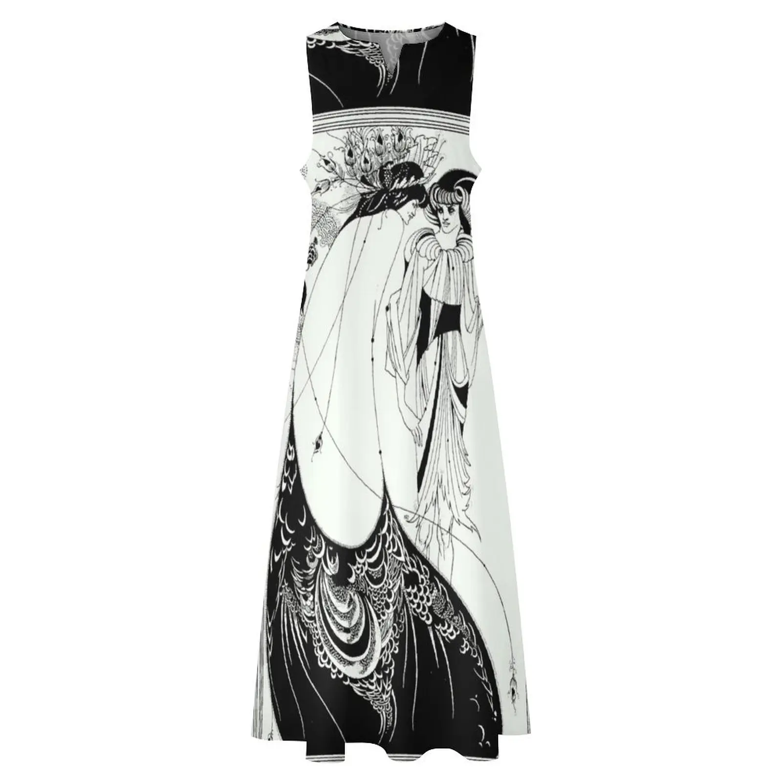 Юбка-павлин - длинное платье Aubrey Beardsley летняя одежда для женщин женское платья с