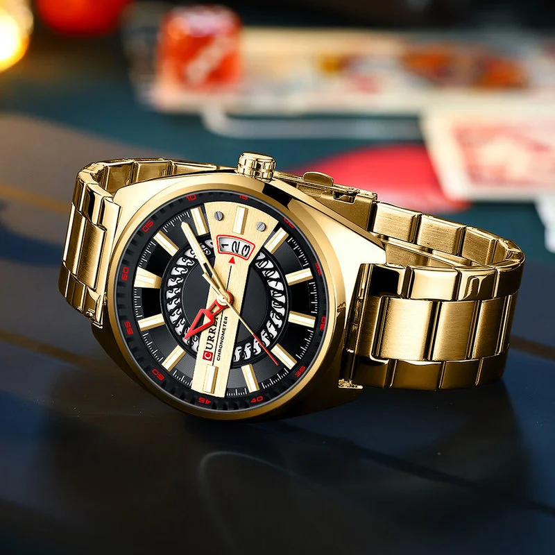 

8403 Casual Fashion Men's Watch Calendar Steel Band Quartz Multifunction Watch