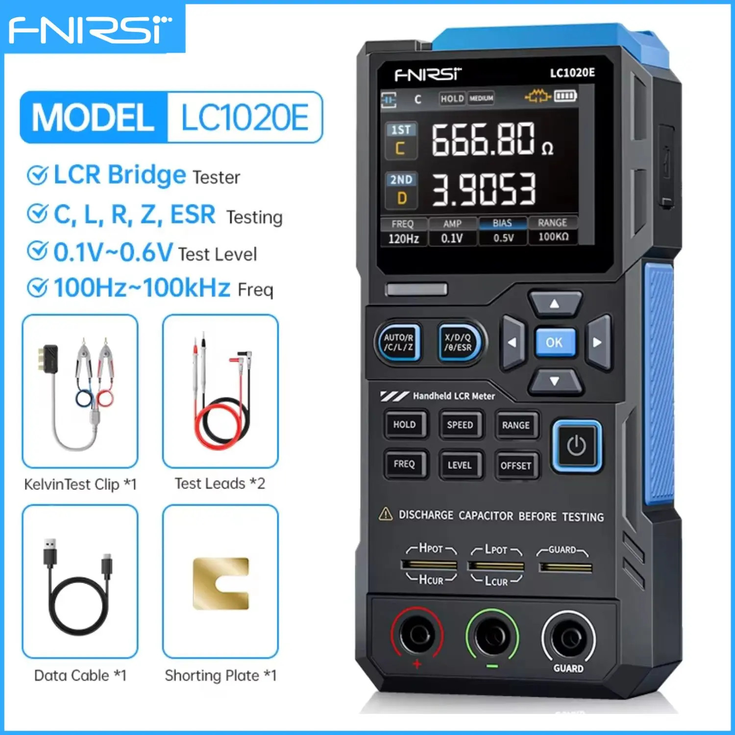 

FNIRSI LC1020E Прецизионный анализатор компонентов