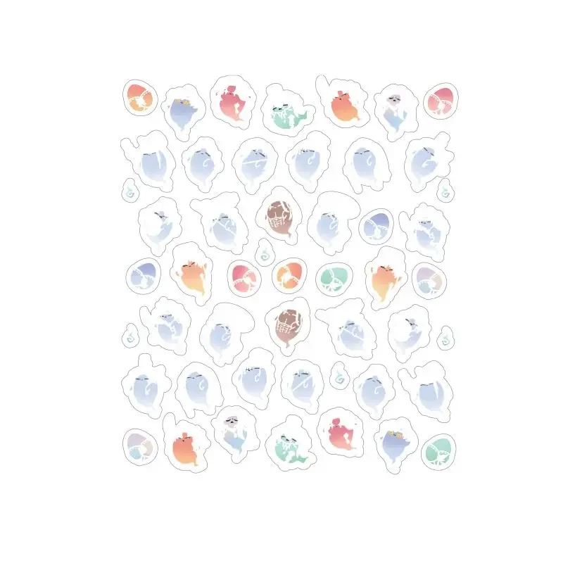 NEW Ashes Of The Kingdom Manicure Raven Brother Q Version DIY Decoration Transparent Stickers Semitransparent Girl Gift