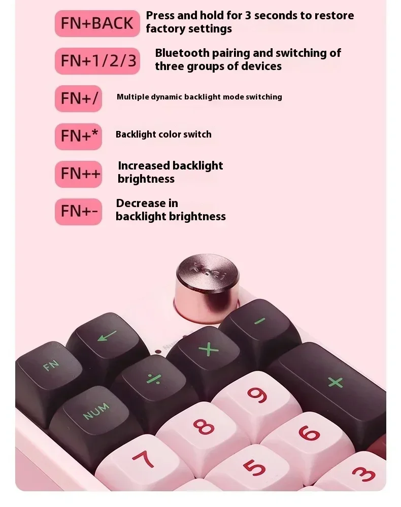 Беспроводная клавиатура Kzzi K20 мини-клавиатура многофункциональная ручка RGB три