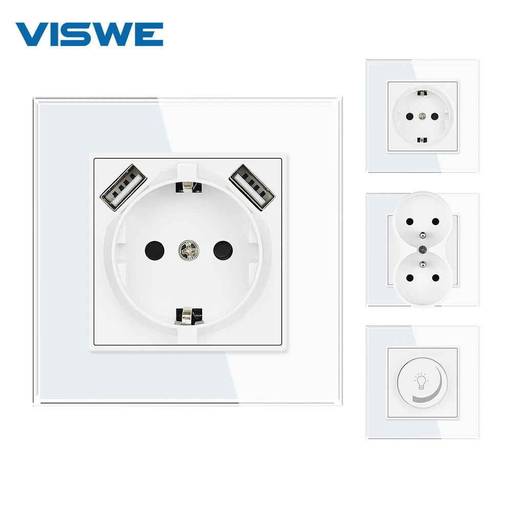 Новые электрические розетки VISWE 1/2 клавиши 2-ходовой переключатель света диммер