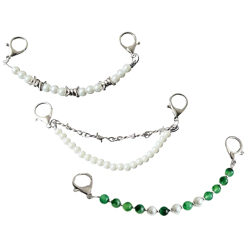 

3 Pcs Charm Double Layer Shoe Chain DIY Chains Sports Shoes Girl Metal Sneakers