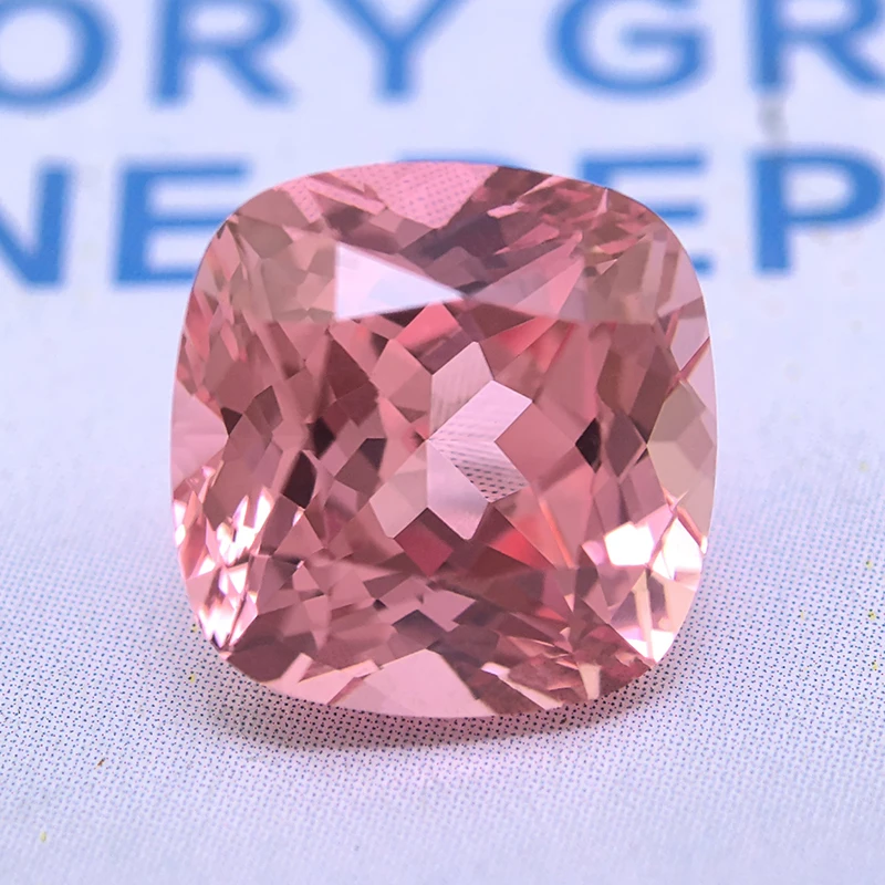 Lab Grown Padparadscha Red Lotus Colour Square Cushion VVS1 Charms Beads Diy Jewel Making Materials Selectable AGL Certificate