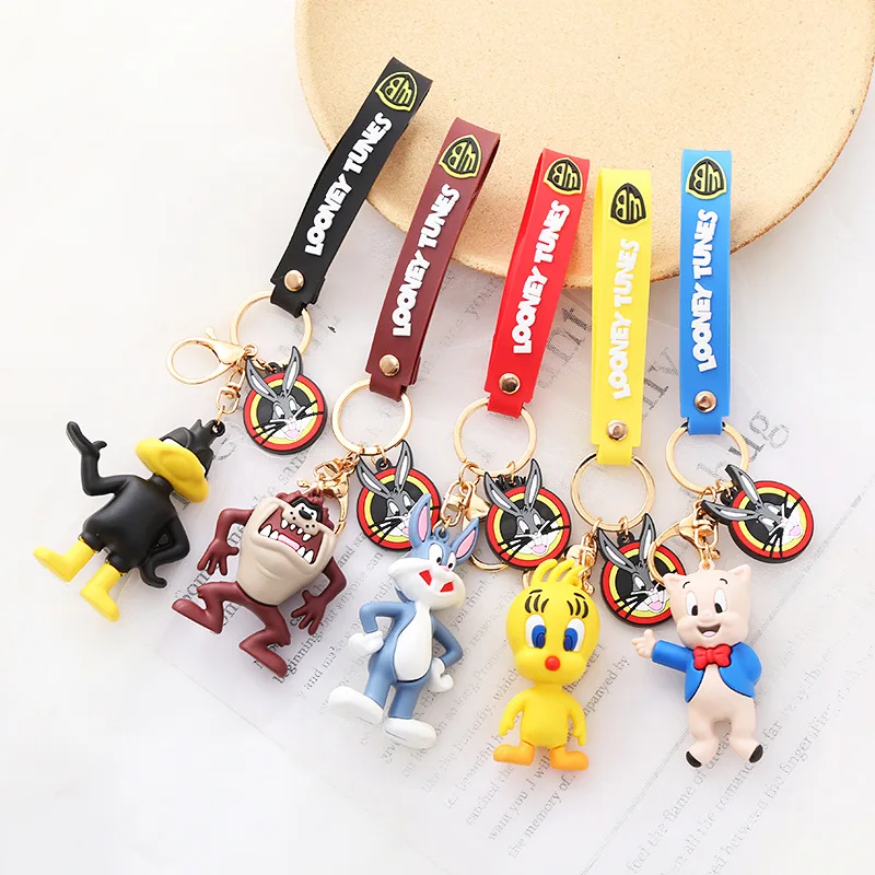 

Cartoon Funny Animal Keychain Delicate Rabbit Raven Pig Fun Animals Keyring Man Car Keychains Women Bag Pendant Couple Key Chain