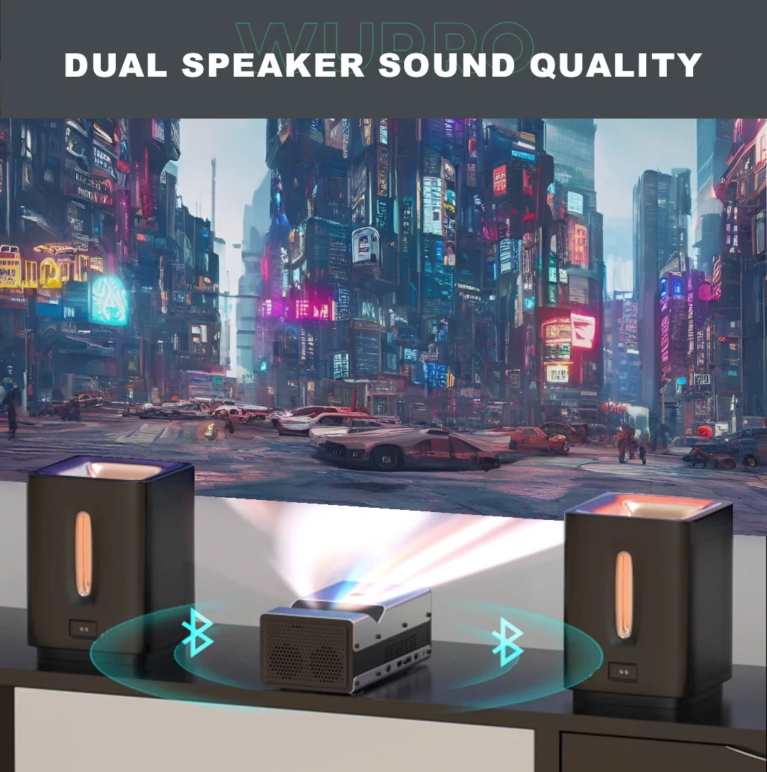 Фото 2025 Новые ультракороткофокусные умные проекторы Wupro DLP Mini, высокая яркость, Full HD UST 4K, портативный мини-проектор DLP №3
