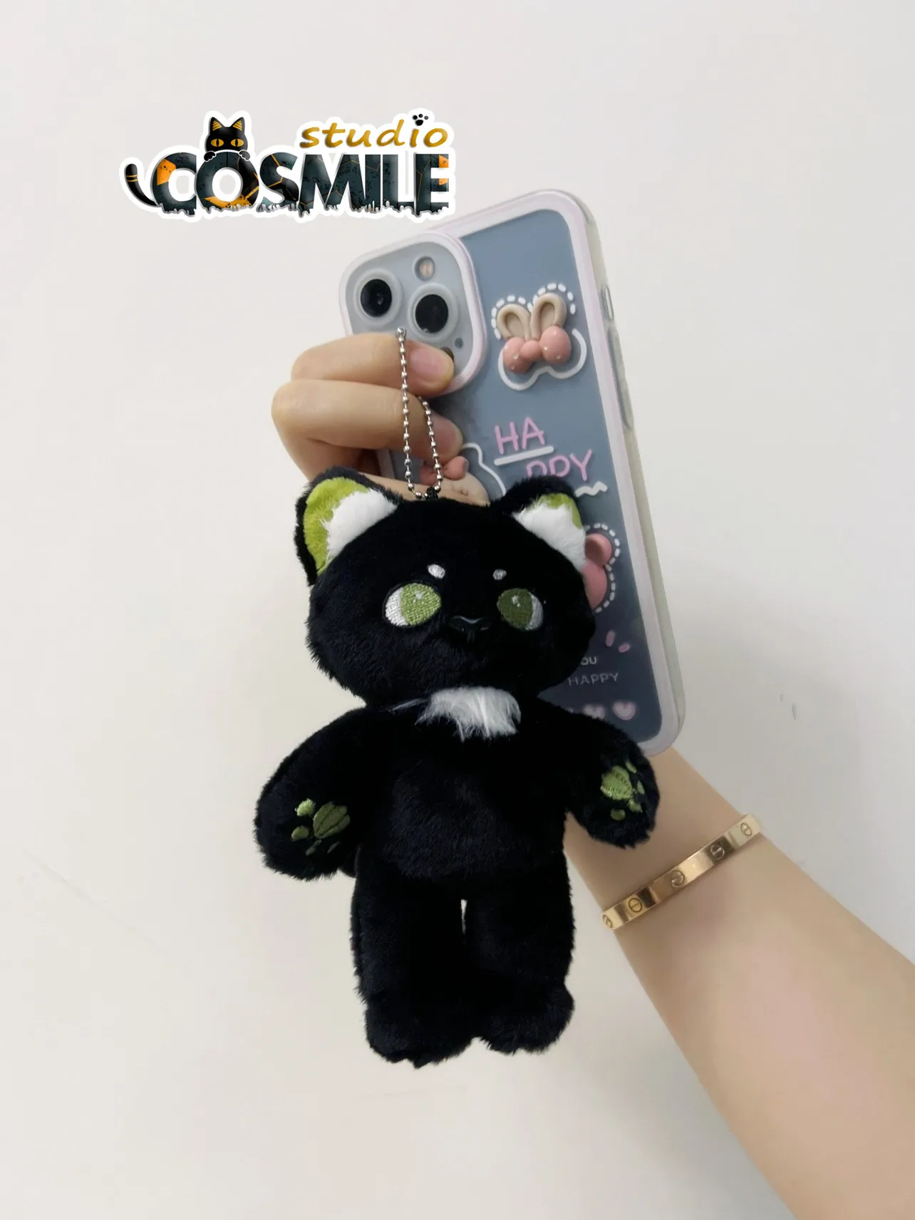 

Luo Xiao Hei Luoxiaohei Black Cat Animal Body Plushie Stuffed Toy Plush 12cm Doll Keychain Phone Chain Cute Gift XF Sa