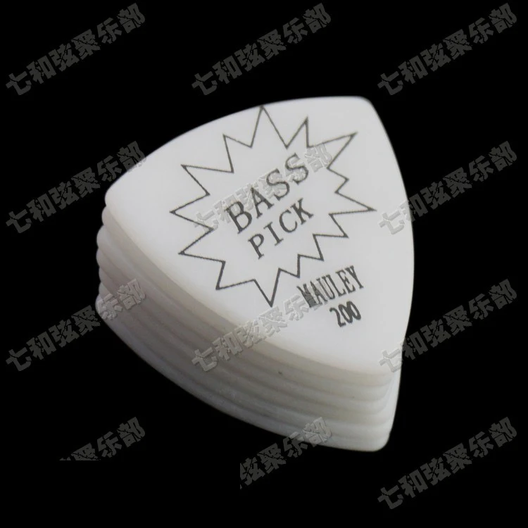 

10 pcs White Big Triangle Bass Guitar picks Plectrums 2.0mm