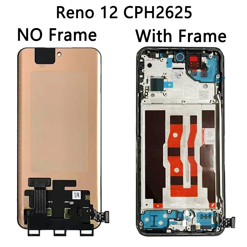6,7 дюймов для Oppo Reno 12 5G Дисплей Сенсорный экран Дигитайзер Панель в сборе Reno12 5G ЖК-экран CPH2625 с рамкой (art.: 3920d41bee4f5) - 3920d41bee4f5