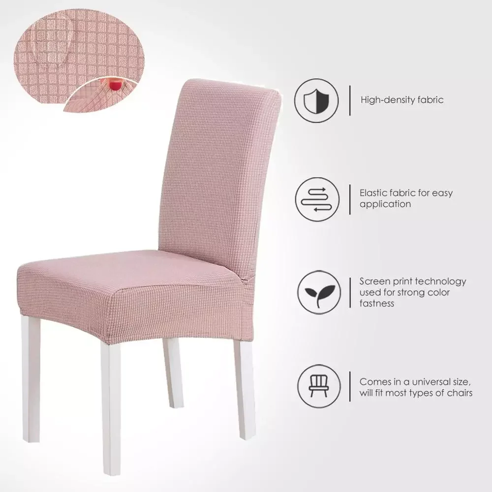 

Water Resistant Chair Cover Spandex Jacquard Water Repellent Chair Cover Stretch for Dining Room 1 PC