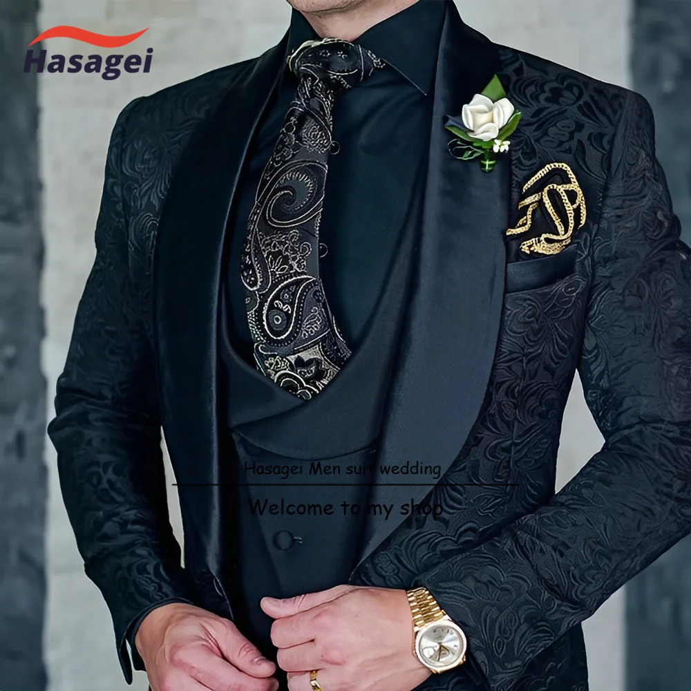 

Мужской классический костюм, итальянский дизайн, черная куртка под смокинг для курения на заказ, комплект из трех предметов (пиджак, жилет и брюки), мужской свадебный костюм