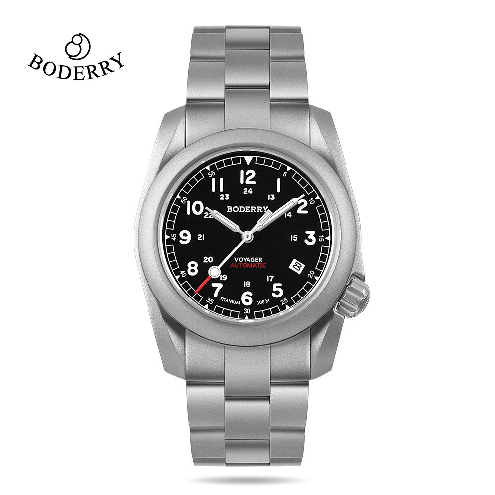 Boderry Voyager Field Watch Orologio Da Polso Subacqueo Automatico In Titanio 100M Bracciale In Titanio Impermeabile Top Clock Orologio Militare Da Uo