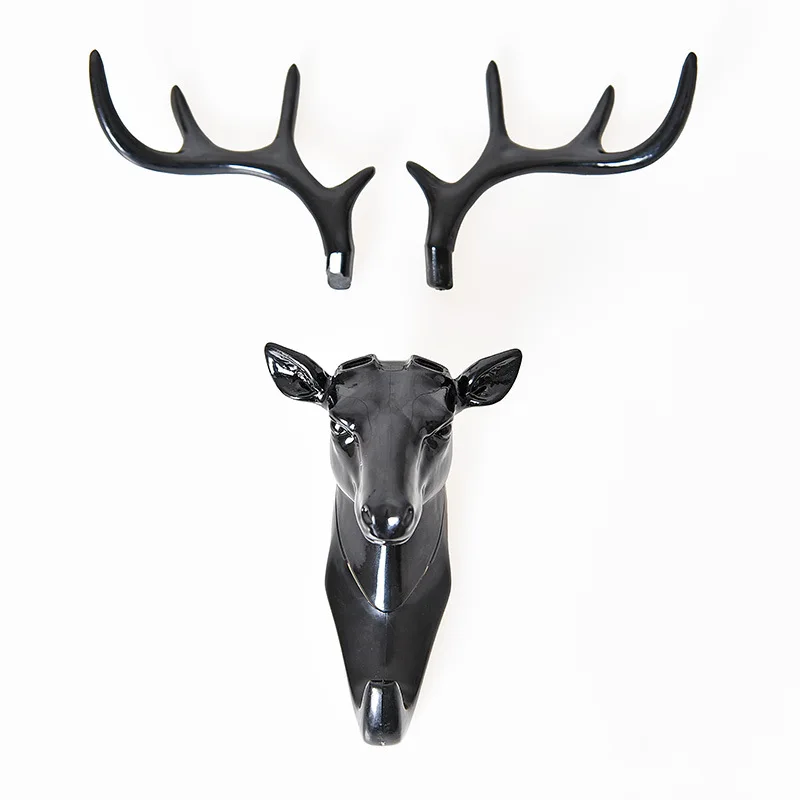 

4PCS Antlers Wall Decoration Hook Creative Personality Elephant Deer Head Wall Hook Seamless Key Hook Decoration