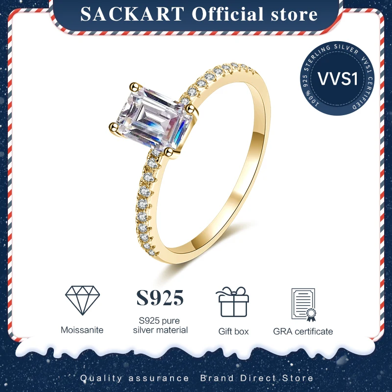 Кольца SACKART с муассанитом и сертификатом оригинальное кольцо круглое