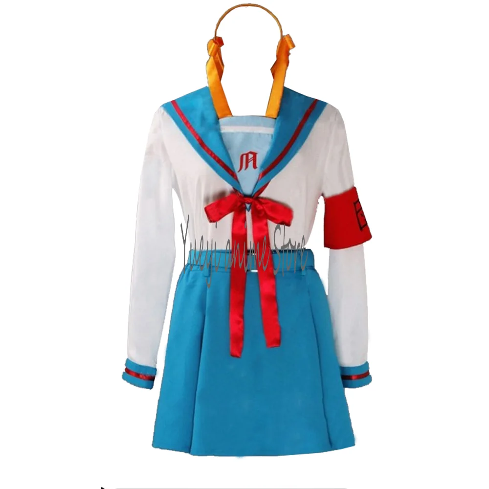 Женский костюм для косплея аниме Харухи Сузумія школьная форма вечеринки на