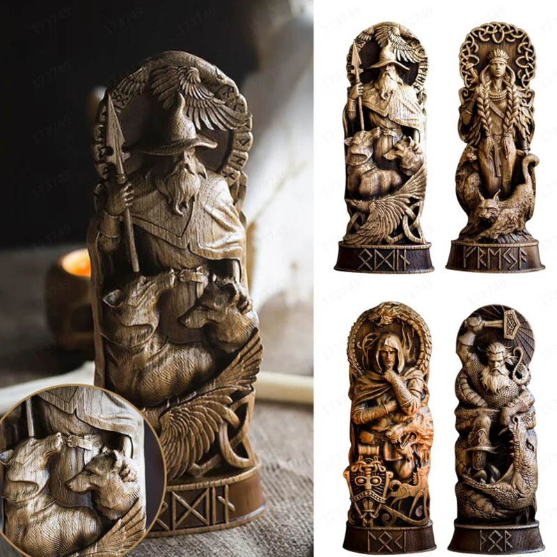 

Freyja Statue Freya Norse Gods Carving Altar Heathen Asatru Viking God Goddes Sculpture Scandinavian Pantheon Resin Ornaments