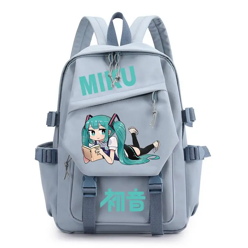 Фото Анимационный рюкзак с HD-принтом Hatsune Miku, портативный рюкзак с мультяшным рисунком, креативный мягкий рюкзак большой вместимости, сумка для хранения, подарок №1