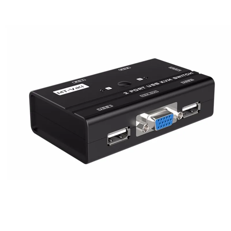 USB KVM-переключатель с KVM-кабелем для компьютера VGA 2 входа 1 выход