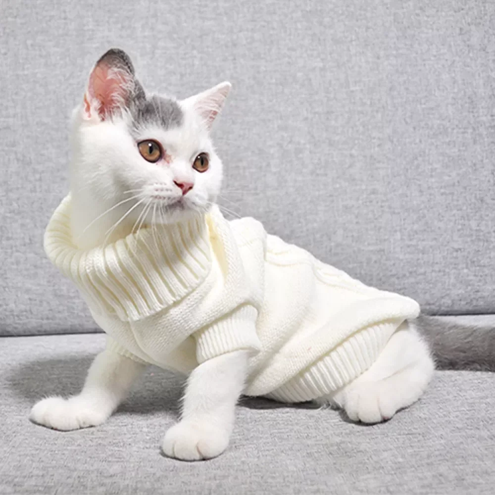 

2023NEW Cat Sweater Winter Warm Cotton Cat Clothes Knitted Puppy Sweater Kitten Vest For Small Cats Dogs Chihuahua Pet Supplies