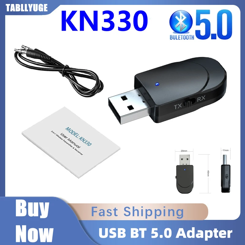 Фото KN330 3в1 USB EDR Bluetooth 5.0 Передатчик Приемник Адаптер Dongle 3,5 мм AUX RCA для ТВ ПК Наушники Домашняя Стерео Автомобиль HIFI №4