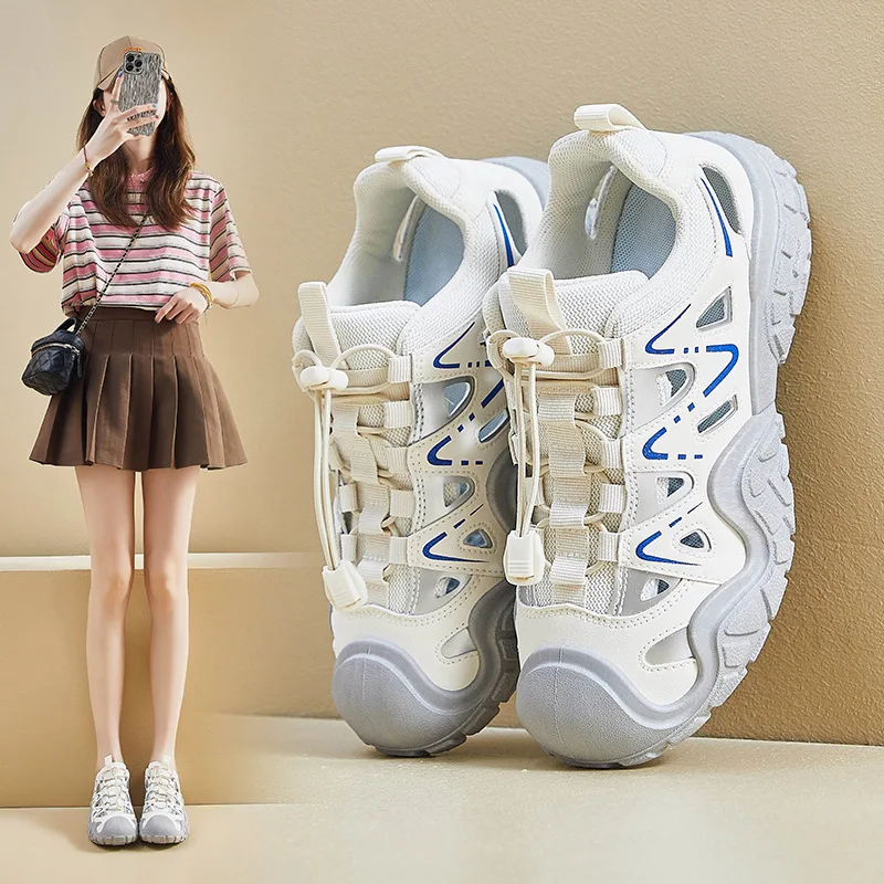 Женские туфли через плечо на толстой подошве для повседневного использования.