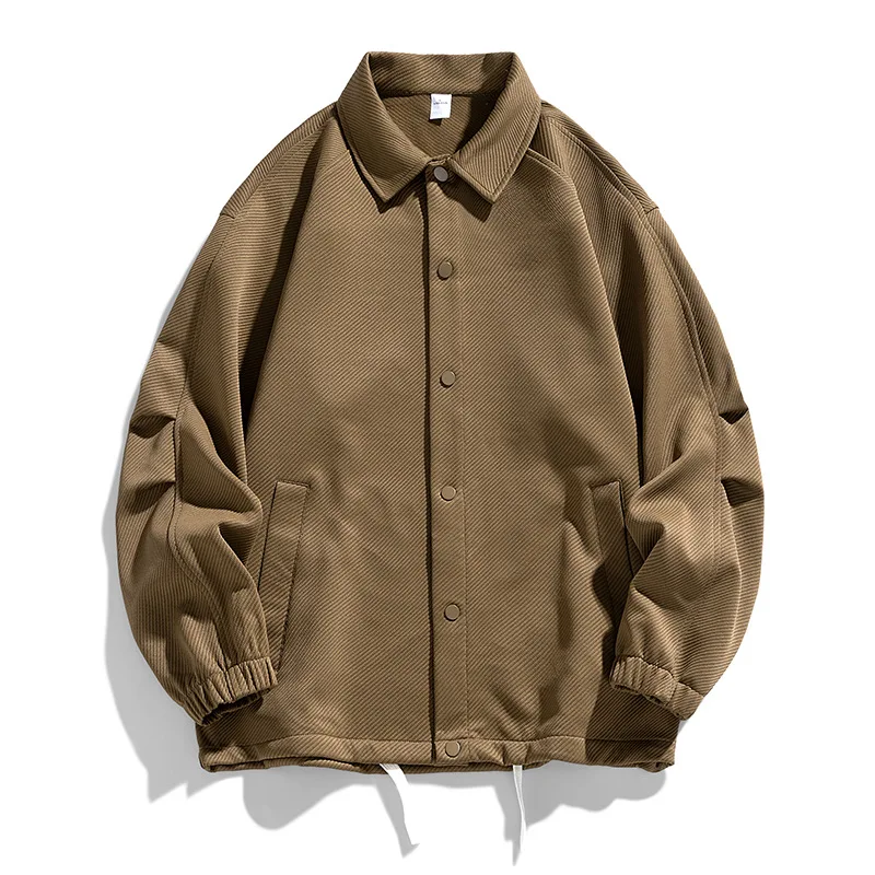 Мужская повседневная куртка с лацканами саржевая Свободная эластичный