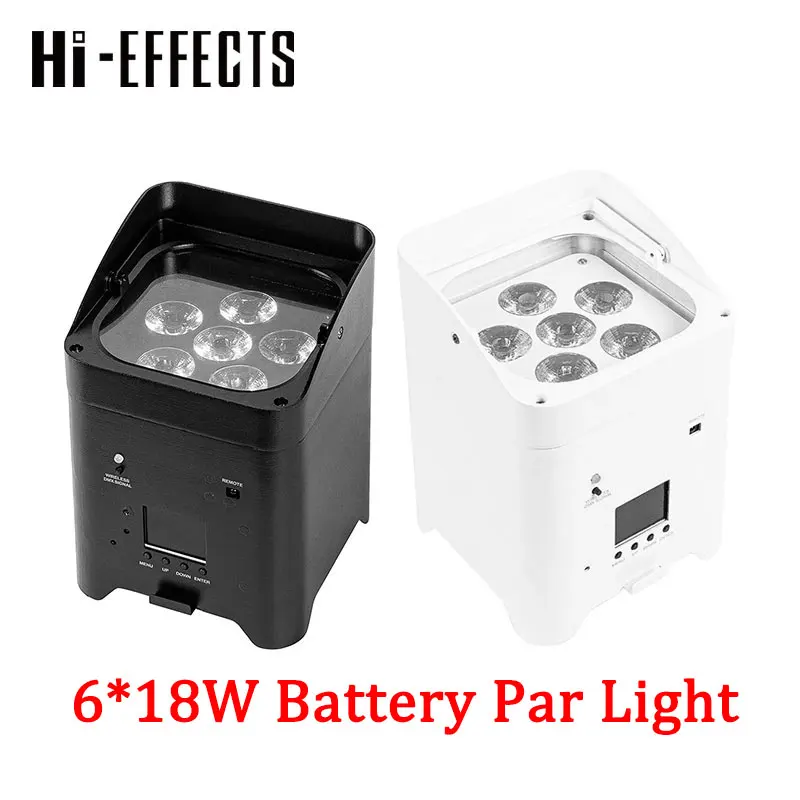 6*18w Battery LED Par Light RGBWA+UV 6IN1 Wireless DMX Control Wash Light for Wedding Party DJ Disco Stage Lighting
