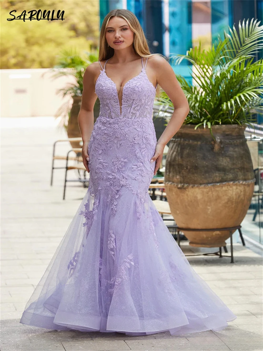 

Romantic Mermaid Spaghetti Straps Cocktail Party Gown Pastrol Sweetheart Neck Appliques Evening Dress Bohemian Vestidos De Novia