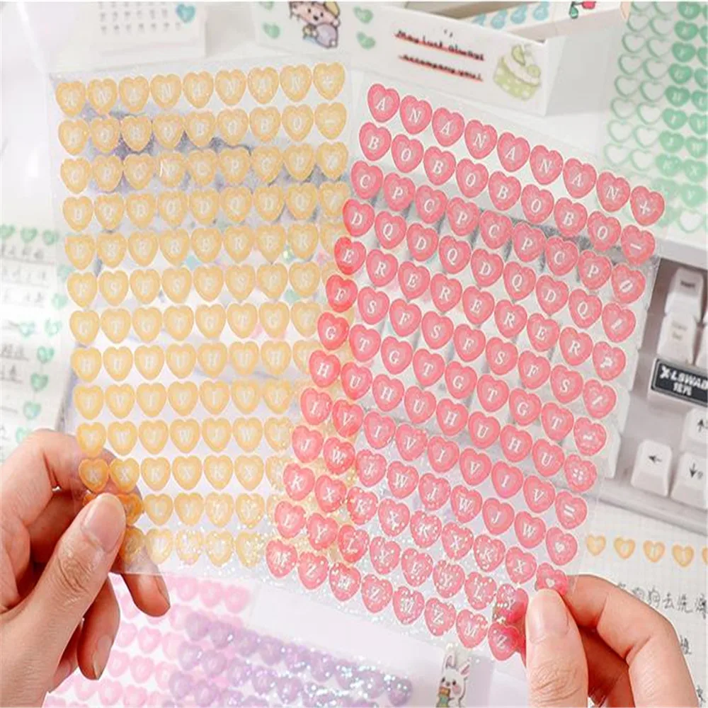 

2pcs Love Heart Series Laser Stickers Colorful PVC DIY Sticker Kawaii Stationery Hand Account Diary Planner Decorations