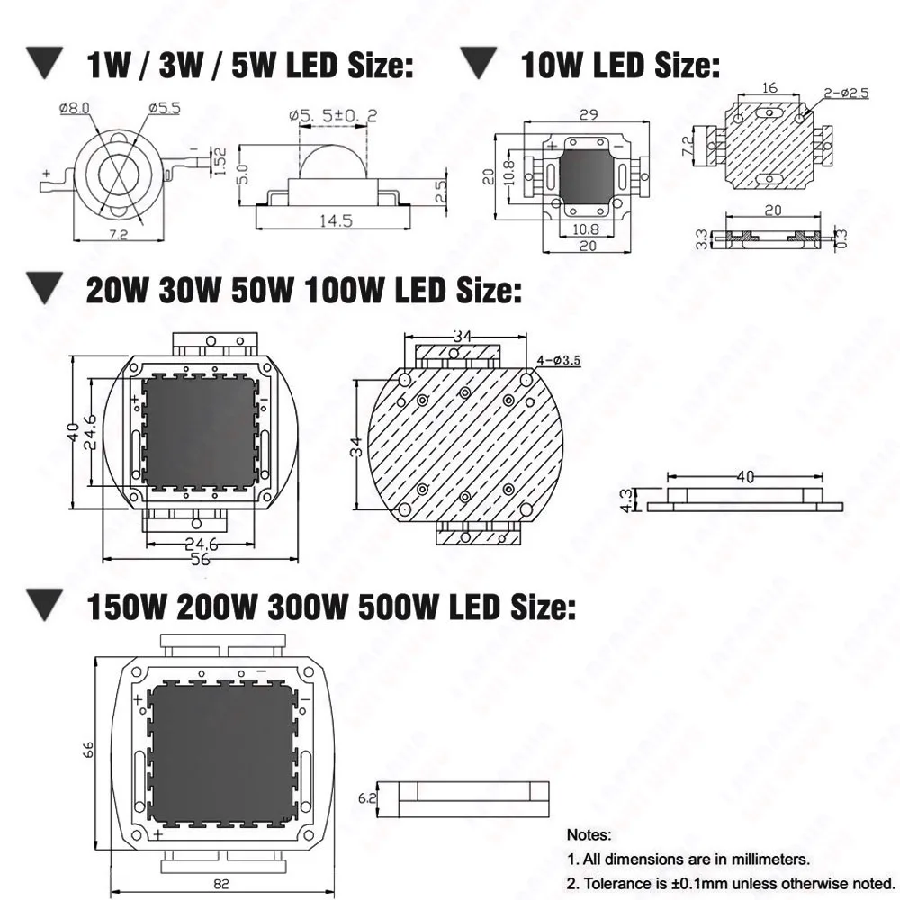 50W 100W 150W 200W 300W 500W Grow LED COB Chip Полный спектр для комнатных растений Гидропоника Овощи