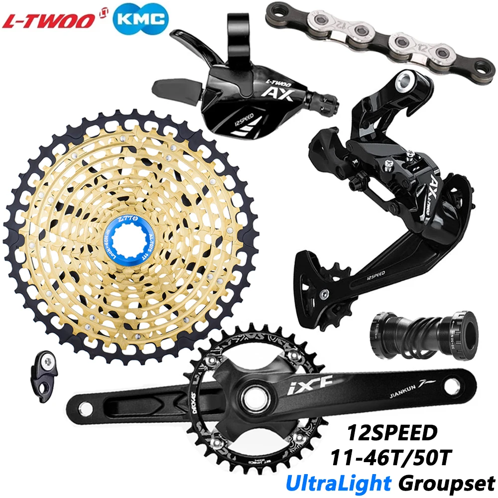 

LTWOO MTB 12 Speed Ultralight Groupset 1X12 Shifter Rear Derailleur＆KMC X12 Chain＆170mm Crankset＆12S Light HG Freewheel M9100 XX