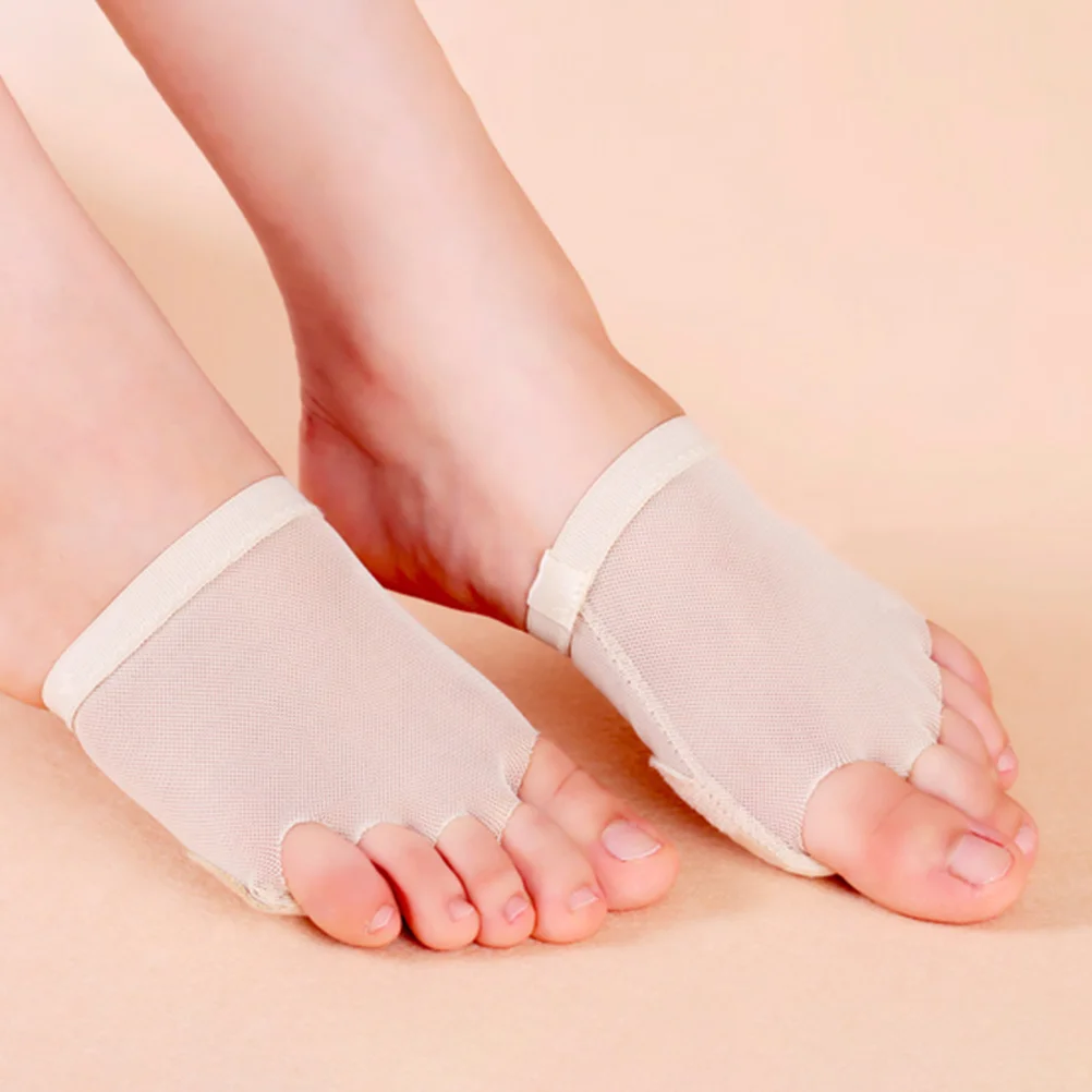 

1 Pair of Ballet Forefoot Cushion 5 Holes Elastic Half Sole Dancing Shoes - Size S Jazz