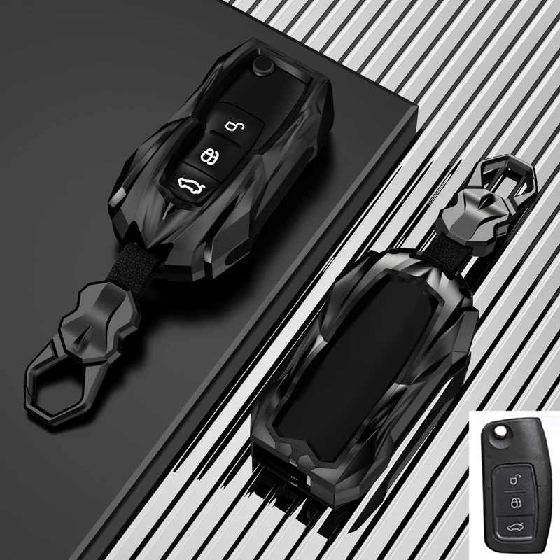 Фото Чехол для автомобильного ключа из цинкового сплава для Ford Fiesta, Focus 2, Ecosport, Kuga, Escape, Falcon, B-Max, C-Max, Eco Sport, Galaxy, аксессуары №1