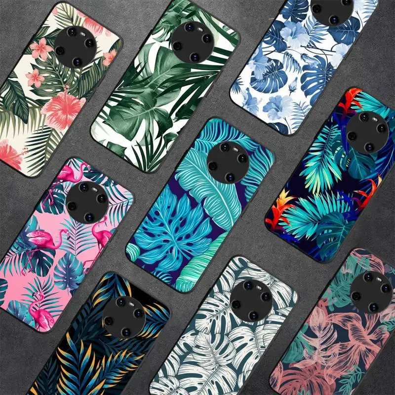 

Summer Green plants leaf Phone Case for Huawei Y 6 9 7 5 8s prime 2019 2018 enjoy 7 plus