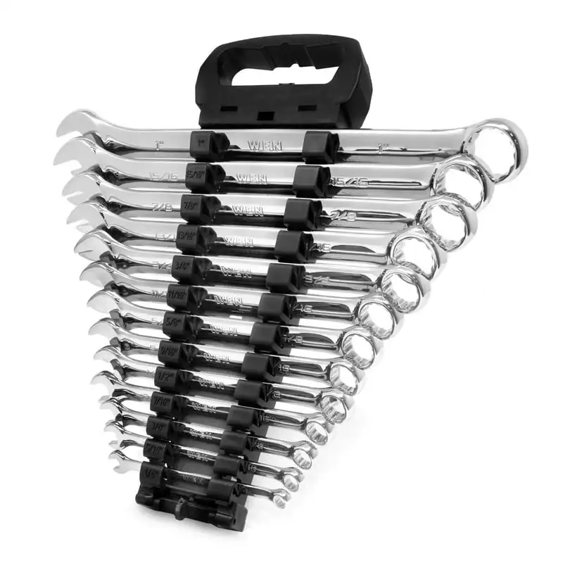 

Professional-Grade SAE Combination Wrench Set with Storage Rack squat rack gym equipment