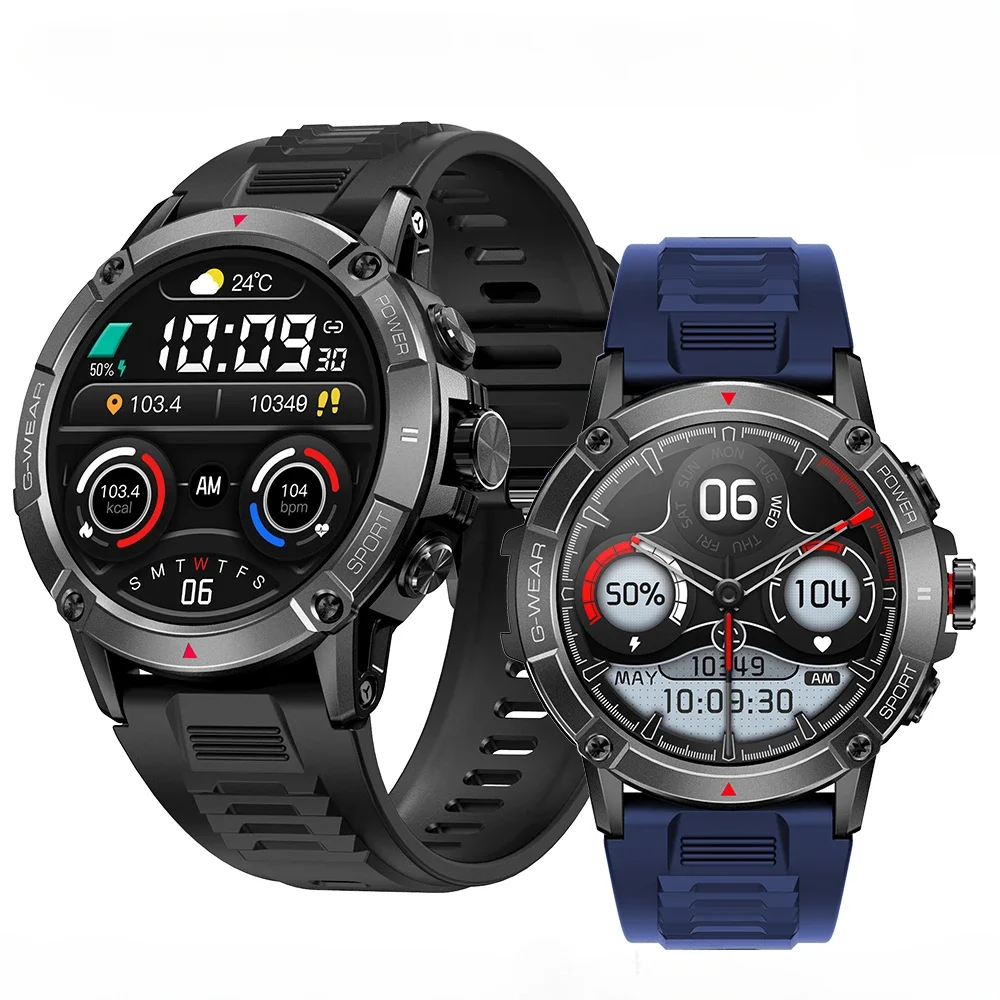 

2023 New Men's Outdoor Sports Health monitoring Compass Smart Watch 5ATM Waterproof Bluetooth Call Watches for Men