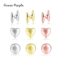 stud earrings simple and exquisite lightning heart stars for women gift real 925 sterling silver 14k gold trend jewelry gifts
