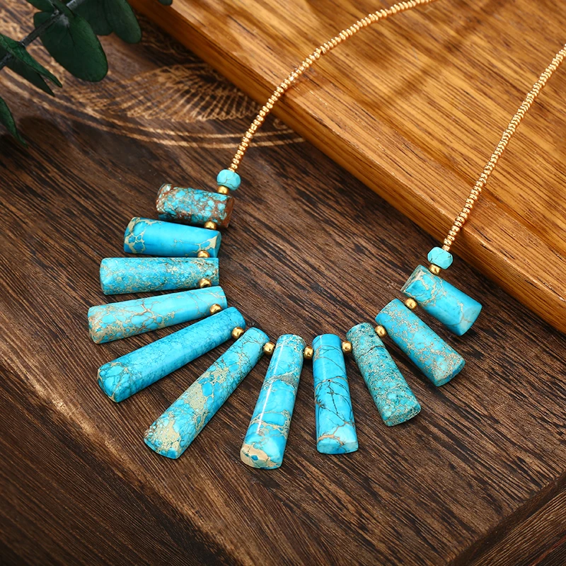 

Экзотическая императорская каменная ретро-цепочка до ключиц в этническом стиле искусственное украшение богемное ожерелье