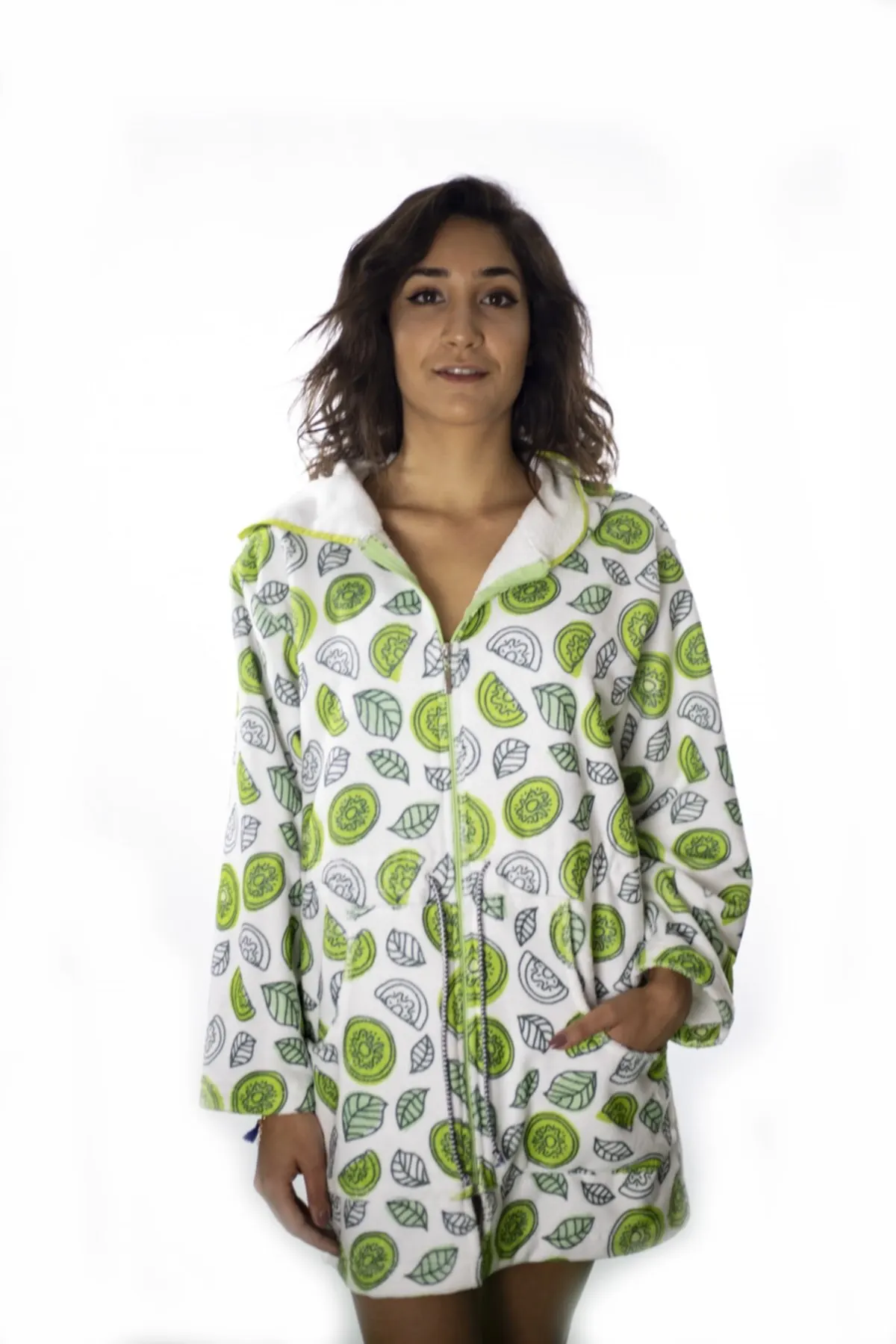 

Women's Pareo Kiwi pattern Beach Robe Swimwear Cover Dress Sexy Tunic Suit Beachwear Female Beach Bikini Cover