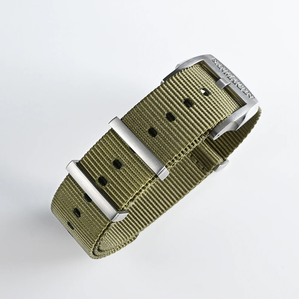 San Martin Nato Nylon Strap Paratrooper 20mm Military Watchband Sports Comfortable Universal Interface Pin Buckle Durable Sport