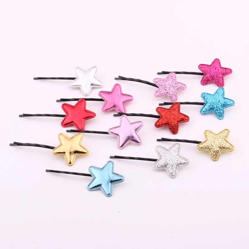 

6 Pcs Hairpins for Women Glitter Stars Decorate Hair Clips Bride Hair Accessories Beautiful Brilliant Five Point Stars Wire Clip