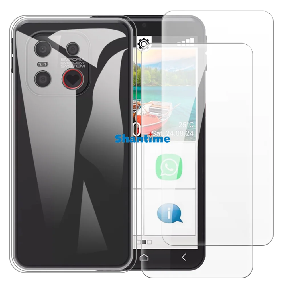 Мягкий чехол + комплект из 2 защитных пленок закаленного стекла для Emporia Smart 6 Lite E6