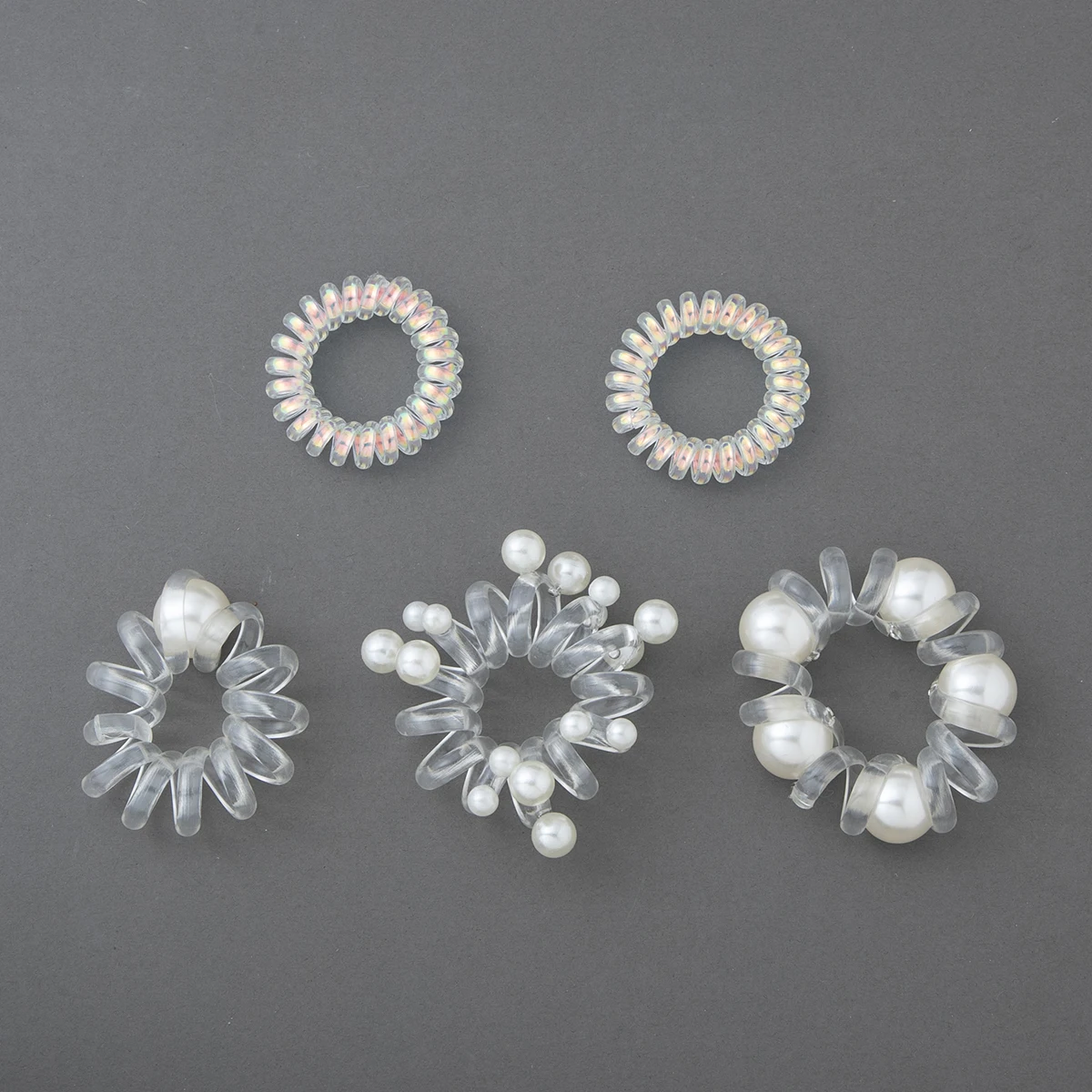 5 шт. ярких цветов/жемчужины телефонный шнур прозрачный жемчуг кольца для волос
