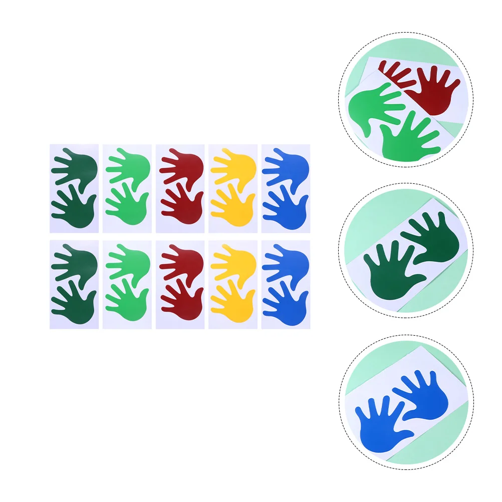 

20 Pairs Hand Shaped Sticker Window Clings Colorful Stickers Print Wall Nursery Handprint Cut- Out