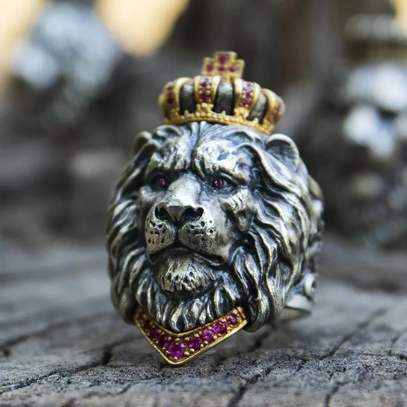 

Серебряное кольцо в виде льва S925, посеребренное циркониевое кольцо для мужчин, Серебряная Фотография, винтажная мода